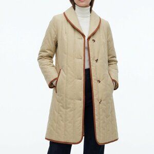 Vintage Quilted Shawl Collar Car Coat - Size M/L